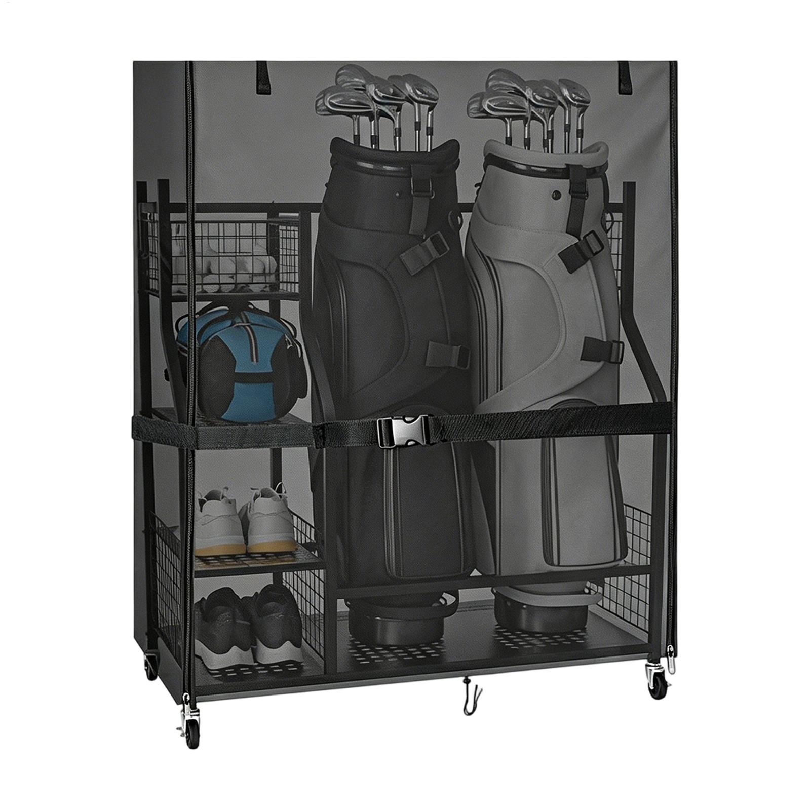 Golf Equipment Garage Organizer - Dust Cover For Golf Storage Rack
