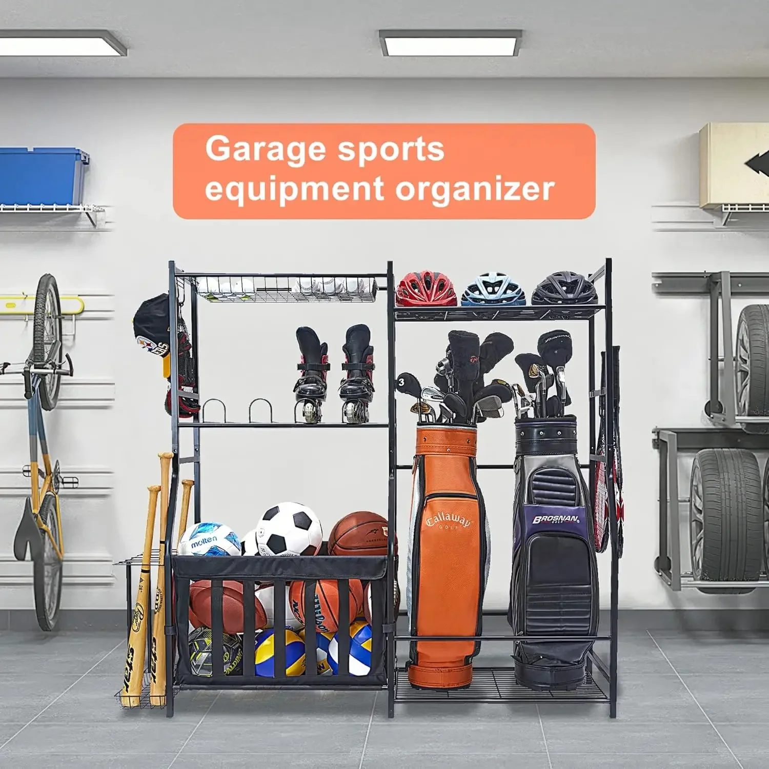 Garage Sports Equipment Organi - đánh giá và giá Golf Equipment Garage Organizer