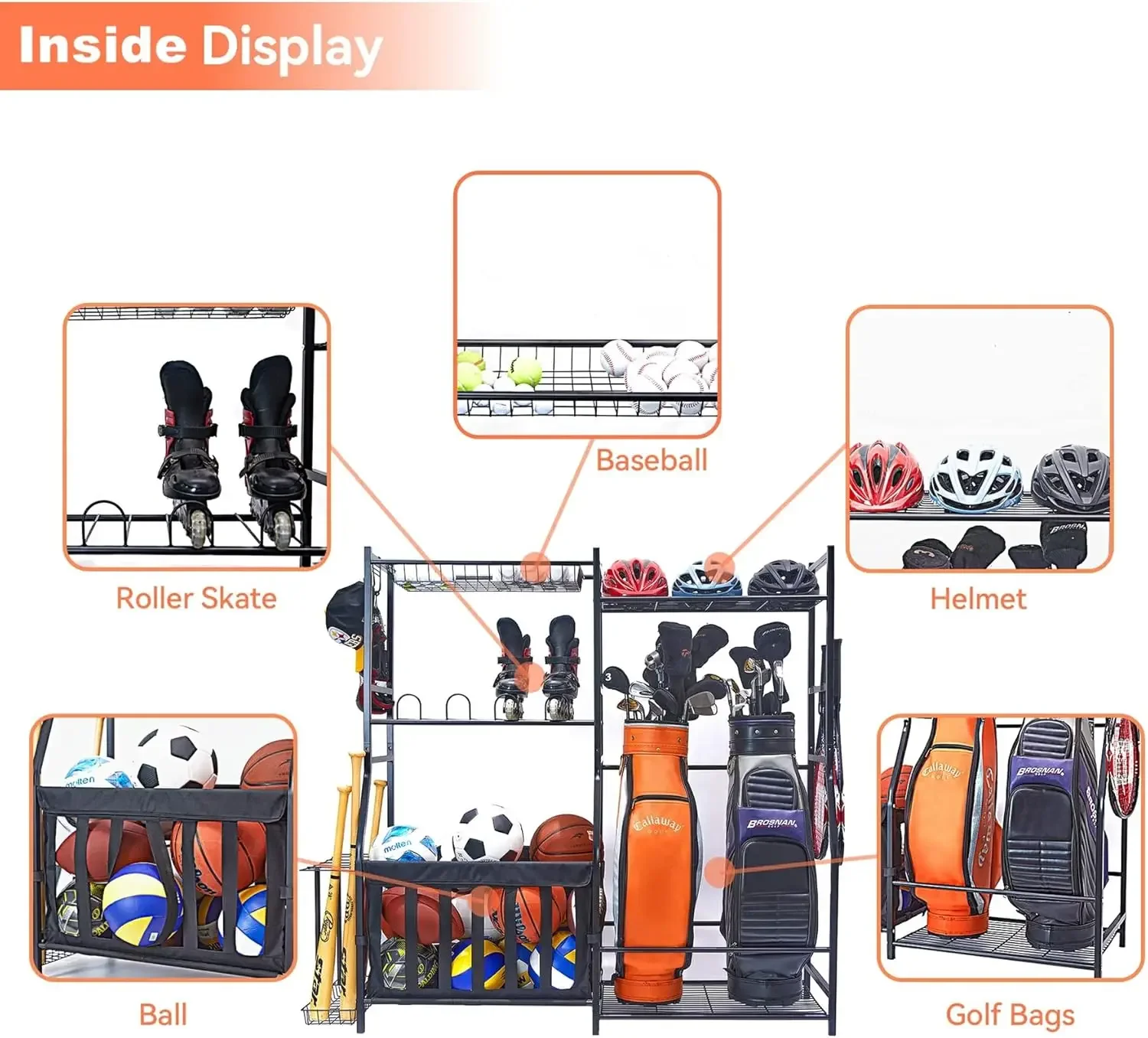 Garage Sports Equipment Organi - đánh giá và giá Golf Equipment Garage Organizer