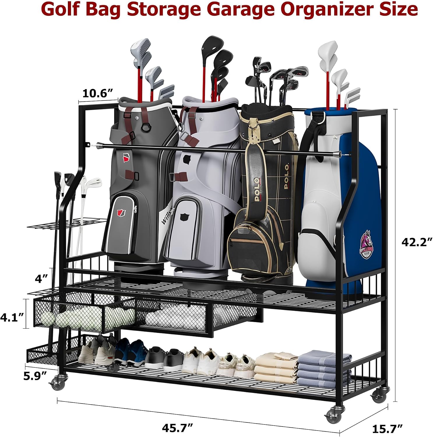 Golf Bag Storage Garage Organi - đánh giá và giá Golf Equipment Garage Organizer