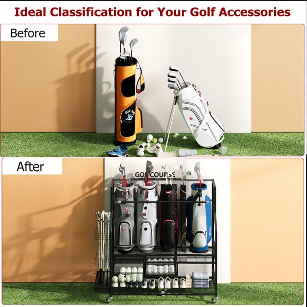 Golf Bag Storage Garage Organi - đánh giá và giá Golf Equipment Garage Organizer